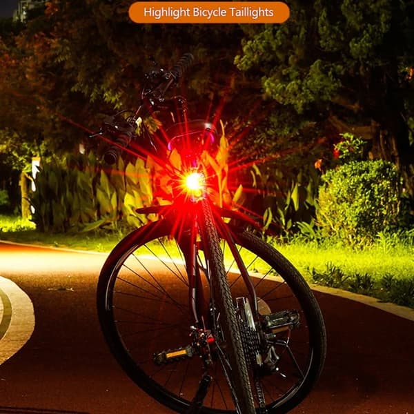Cykellys Lys Cykelhjelm LED for/baglygte Vandtæt - Hvid