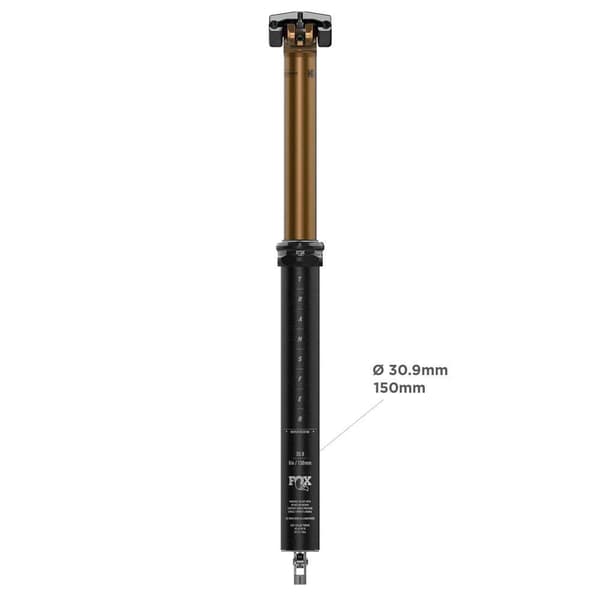 Fox Dropper Sadelstolpe 2021 Transfer Factory Series 150 Mm Svart,Guld 209-359 mm / 30.9 mm
