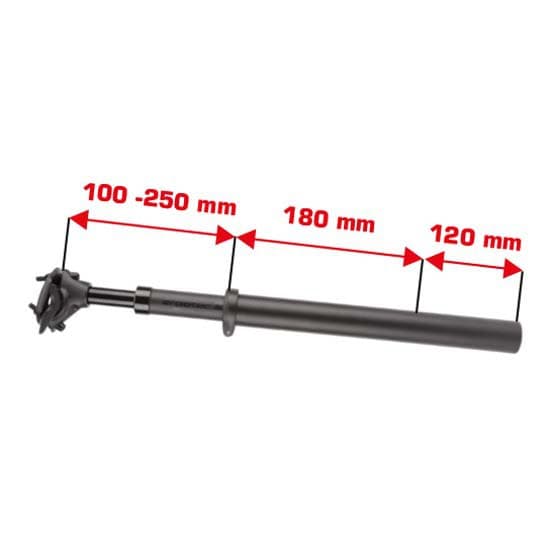 Ergotec Sadelstolpe Sp-10.0 Vario Svart 550 mm / 34.9 mm