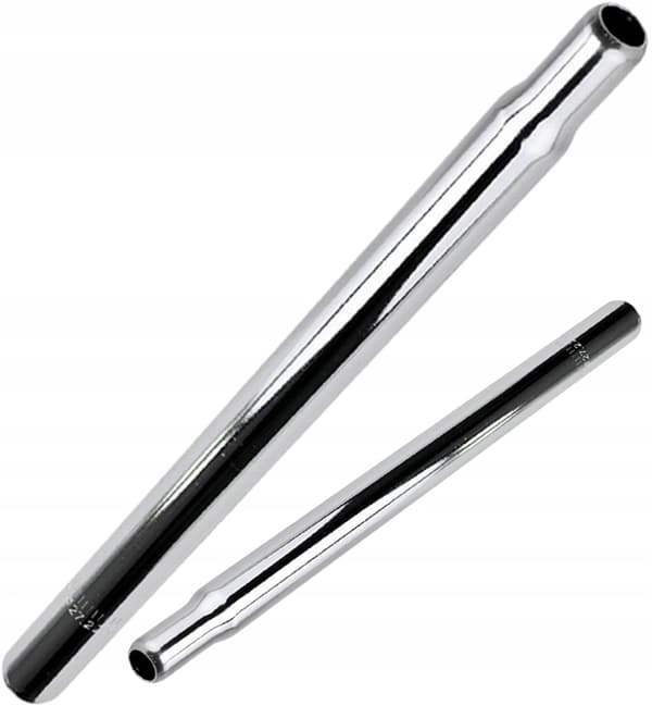 Sadelstolpe i stål, sadelstolpe 25,4 mm silver