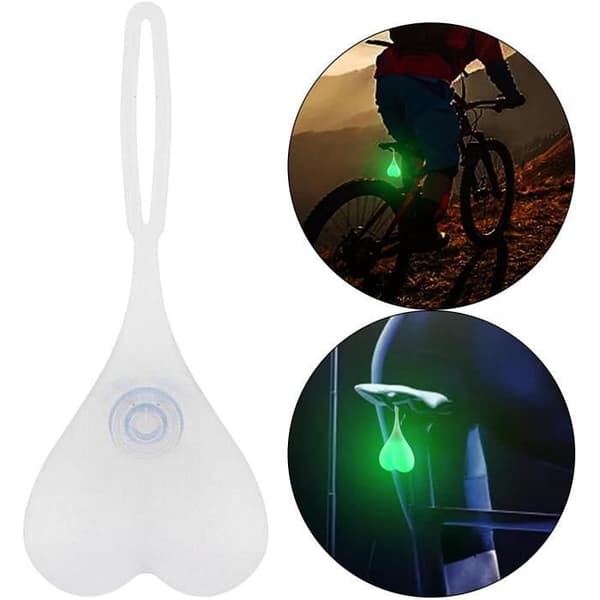 Bakljus för cykel - Hjärta - Vattentätt silikon - 2 lägen - Röd - Unisex
