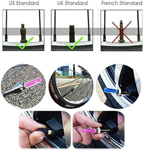 8-pack cykelhjul Light Up LED-belyst ventillock