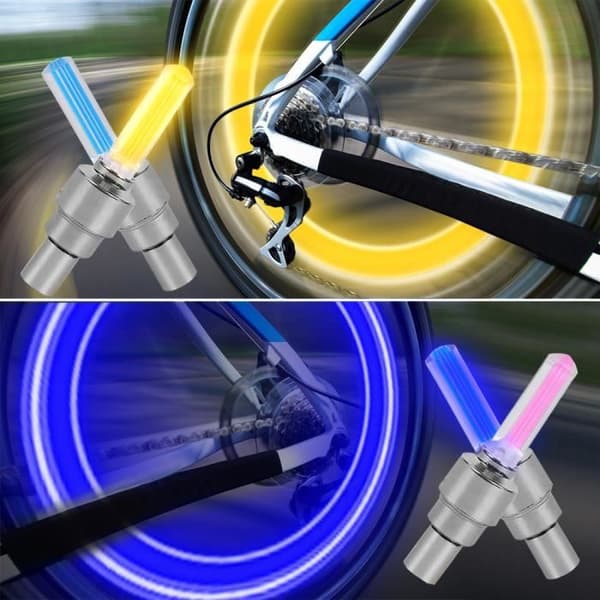 Framljus för cykel, röd - Mini neon LED-strålkastare för cykelekrar, bakljus för motorcykelhjul, däckventilkåpor