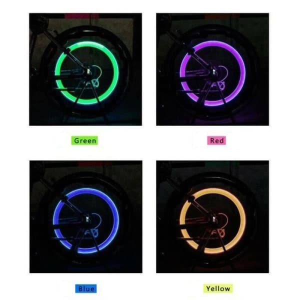 Framlykta för cykel, 2 ST B--Ventillock för bilhjul, 2 st, LED-blixtljus, Vattentät LED-lampa, Bug
