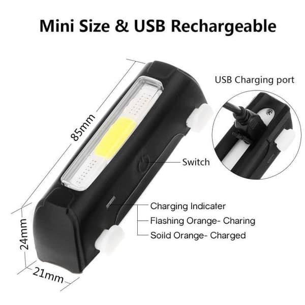 ThorFire Cykelljus Cykelljus Baklykta Super Ljus Cykelstrålkastare USB Uppladdningsbar 5 lägen Vattentät LED Cykellampa