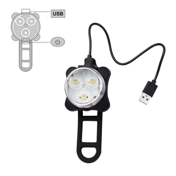 WINOMO cykel - Fram- och bakljusspak - 650mAh litiumbatteri - 4 ljuslägen