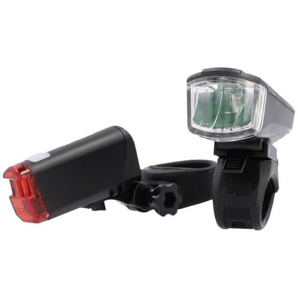 Svart batteridriven LED cykelljussats - FISCHER - Syns - Fram