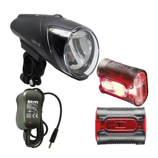 Cykelbelysningssats - Busch + Müller IXON-IQ Premium + IXBACK senso USB - Svart - StVZO godkänd