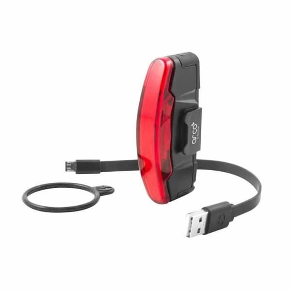 Spanninga Arco bakre USB cykelljus svart - 3 funktioner standard, eco, blixt