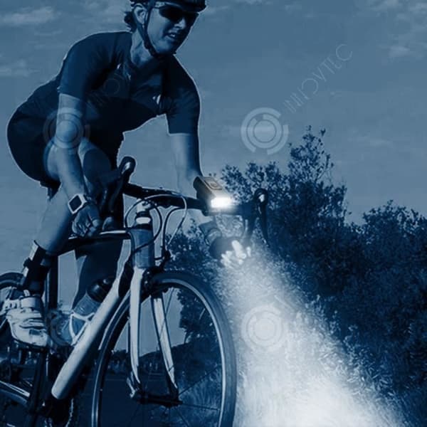 INN® Mountain Front Light Strong Light Bike Light USB Laddning med batteri Svart display Varningscykelljus