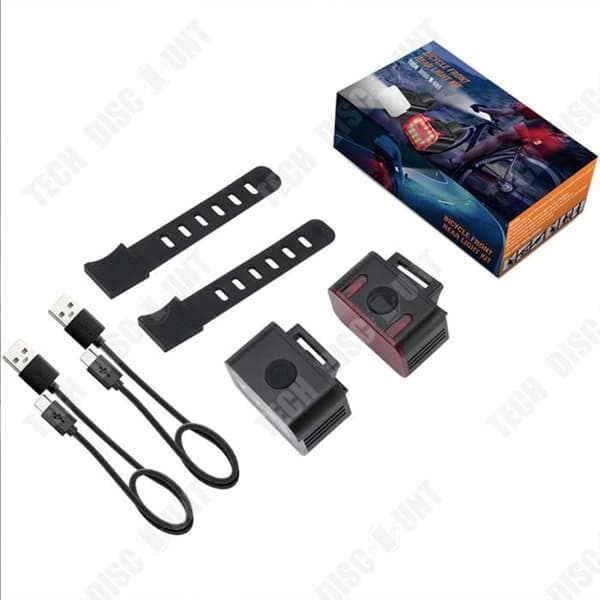 TD® Cykelljus USB-laddning utomhus led åkljus MTB cykel bakljus strålkastare set