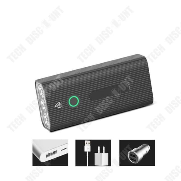 TD® Tri-light cykelljusstrålkastare med cykelbaklykta Uppladdningsbar ficklampa Ridutrustning