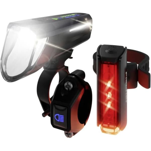 FISCHER FAHRRAD Cykelljusset PLUS 100/130 Fernlight + TWIN STOP LED svart