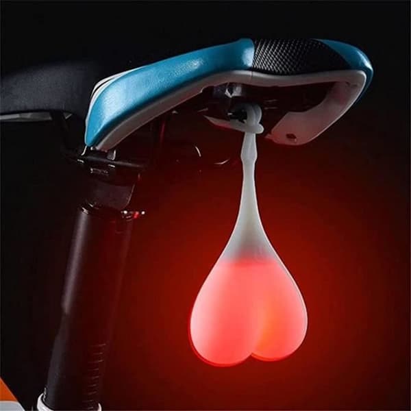 Baklyse i silikon för cykel, cykelbakljus, varningsljus för cykelhjärta, LED-ägglampa