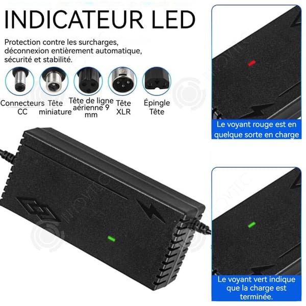 INN Laddare för el-scooter 54.6V/2A för li-ion batteri för e-cykel/scooter/motoradaptrar strömförsörjning laddare