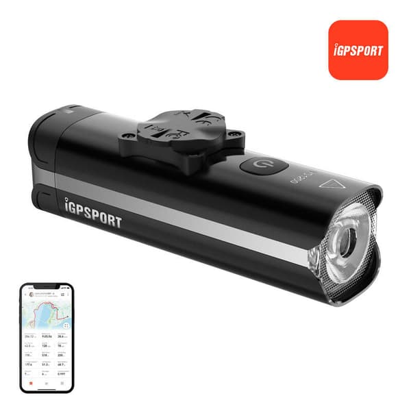 Sykkellys foran iGPSPORT VS1200 med M80 smart