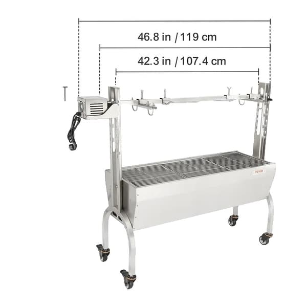 Rotisserie Grill, rostfritt stål, huva med lock Rotisserie Grill