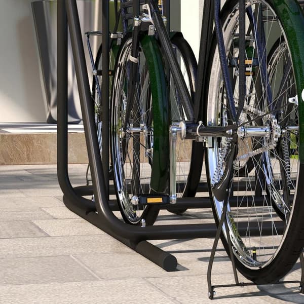 Rootz Cykelstativ - 4 cykler - Vejrbestandig - Ekstra Holder - Stål - Sort - 102 x 92 x 130 cm