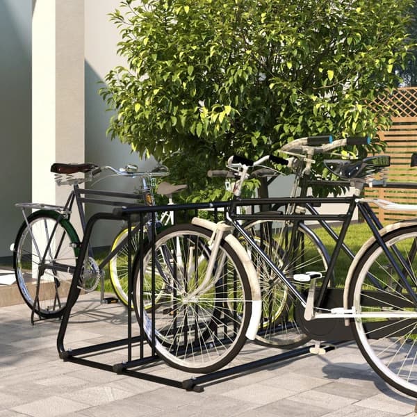 Rootz Cykelstativ - 4 cykler - Vejrbestandig - Ekstra Holder - Stål - Sort - 155 X 100 X 75 Cm