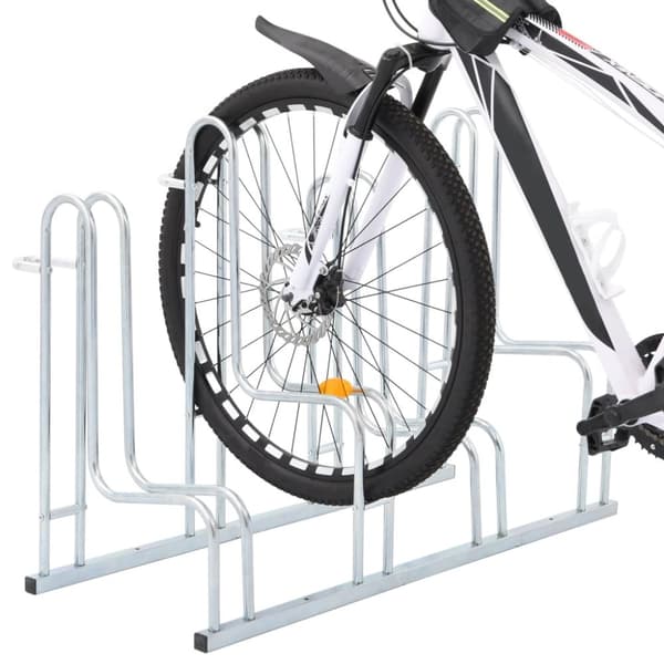 vidaXL cykelstativ til 4 cykler fritstående galvaniseret stål - Cykelstel & -opbevaring