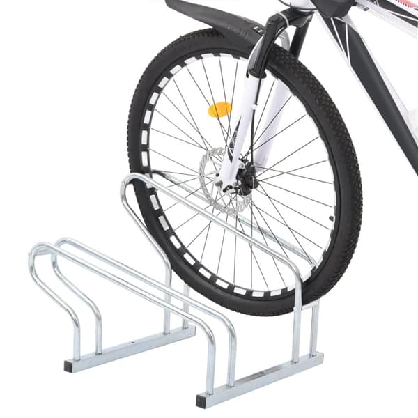 vidaXL cykelstativ til 2 cykler fritstående galvaniseret stål - Cykelstel & -opbevaring