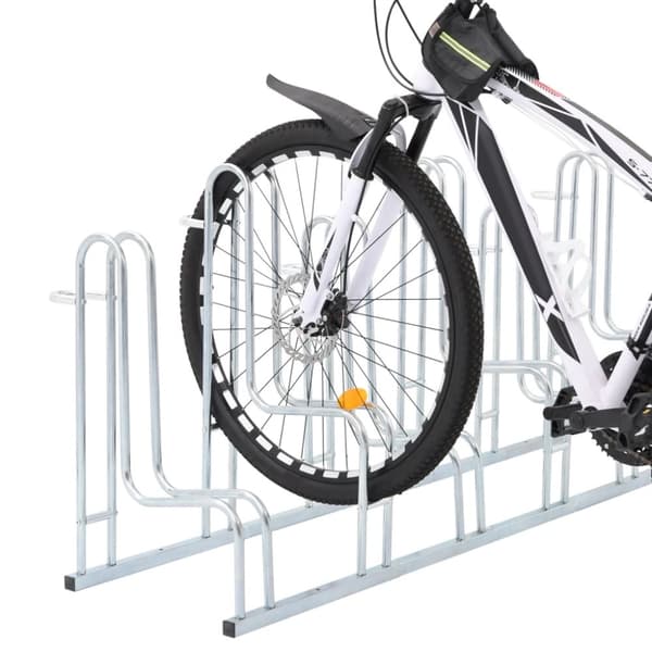 The Living Store cykelstativ til 6 cykler fritstående galvaniseret stål - Cykelstel & -opbevaring