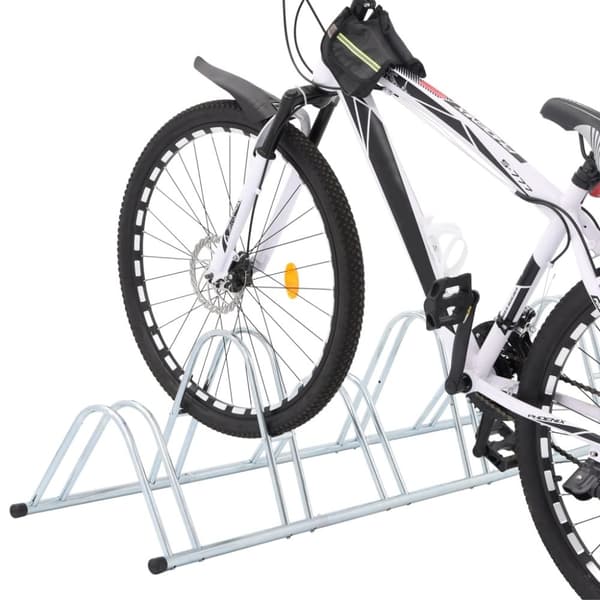 The Living Store cykelstativ til 6 cykler fritstående galvaniseret stål -  Cykelstel & -opbevaring