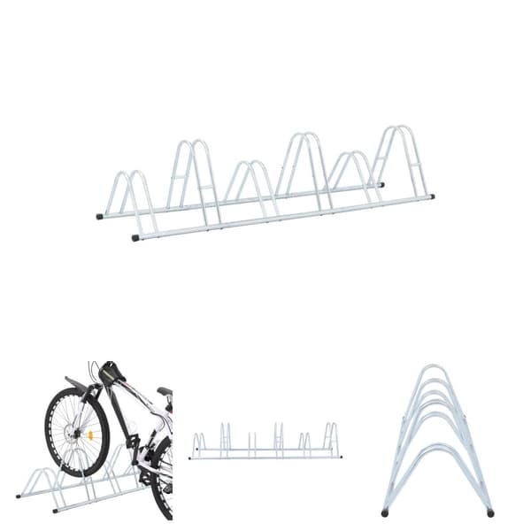 The Living Store cykelstativ til 6 cykler fritstående galvaniseret stål -  Cykelstel & -opbevaring