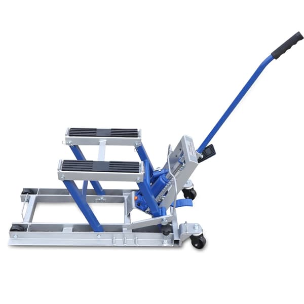 Moottoripyörän hydraulinen nostin, 680 kg kapasiteetti, kätevä jalkapoljin,Sininen