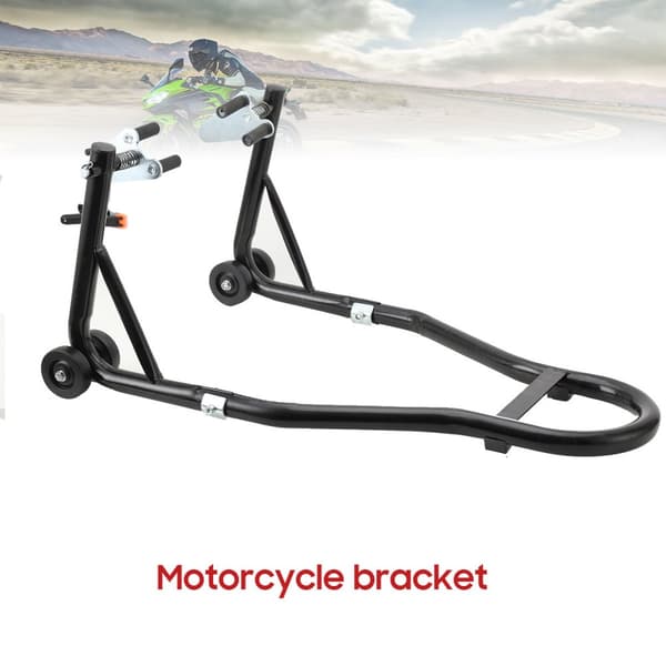 Motorcykelunderhållsbracket, 500 kg lastkapacitet, justerbara gaffelhuvuden, kraftig stålkonstruktion