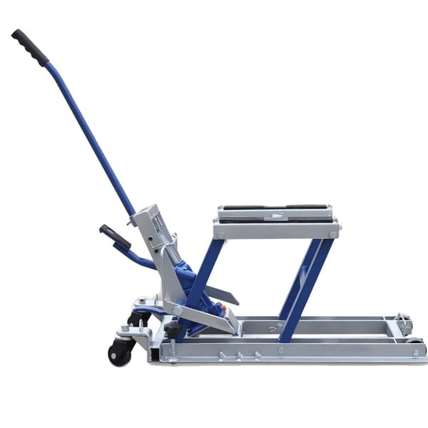 Hydraulisk motorcykel løfteplatform, robust design, 680 kg kapacitet,Blå