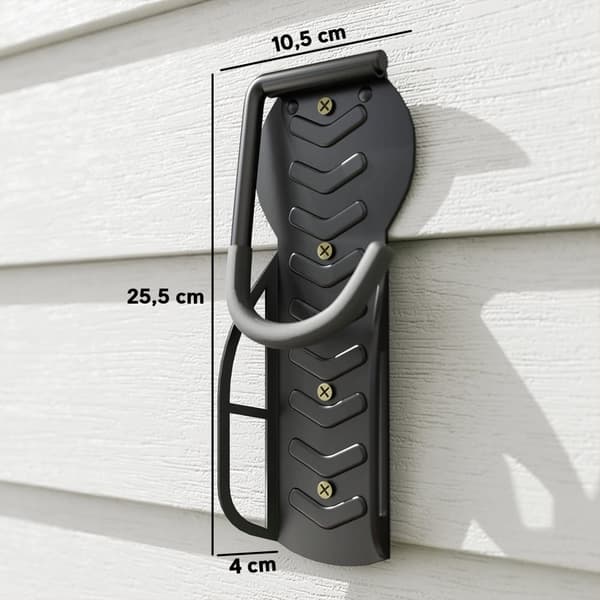Cykelväggfäste Set, 4er Set, 25.5x10.5x4 cm, Svart