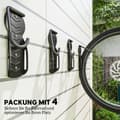 Miniatyrbild 4 av 9: Cykelväggfäste Set, 4er Set, 25.5x10.5x4 cm, Svart