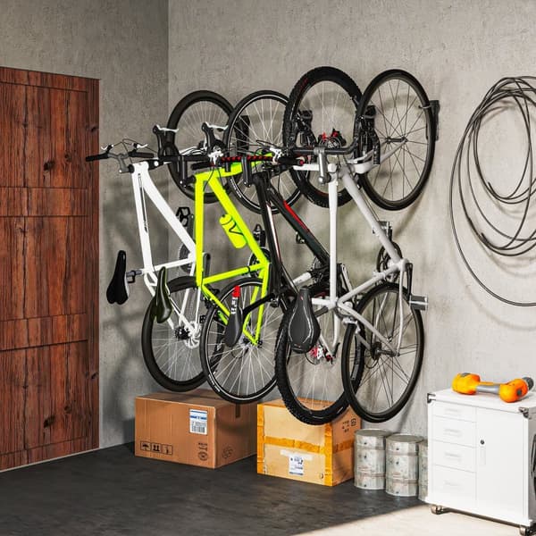 Cykelväggfäste Set, 4er Set, 25.5x10.5x4 cm, Svart