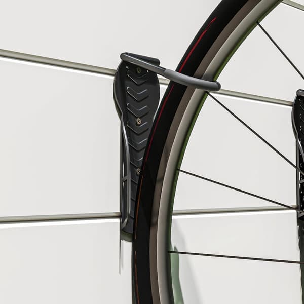 Cykelväggfäste Set, 4er Set, 25.5x10.5x4 cm, Svart