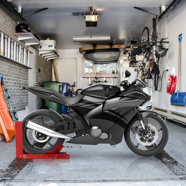 Motorcykel hjullås för framdäck - Stål - Rocker Stand Motorcykelstativ röd montering 3X