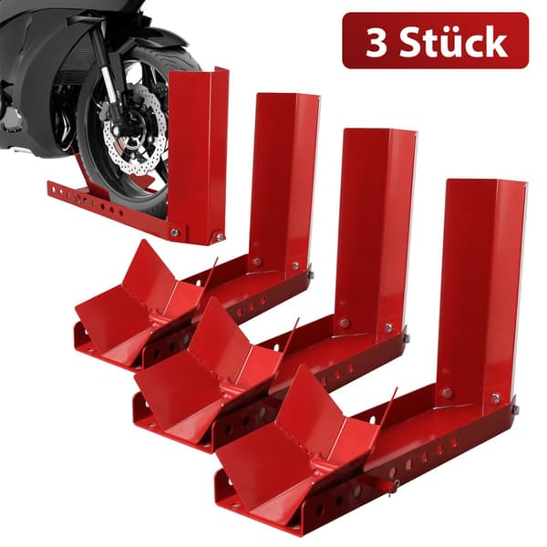 Motorcykel hjullås för framdäck - Stål - Rocker Stand Motorcykelstativ röd montering 3X