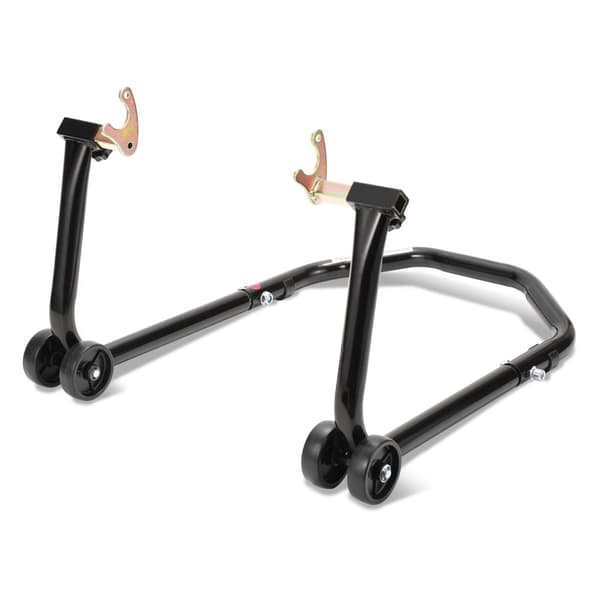 Cykeldockningsstöd, bakre lyftar med 4 justerbara hjul och armar från 24 till 38 CM, med stöd av robust stålrör 65 x 40x 35 CM (svart)