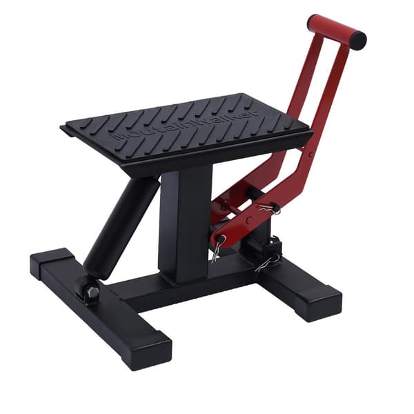 Hydraulisk motorcykellift, høj belastningskapacitet 400 kg, holdbar stålkonstruktion,Sort Rød