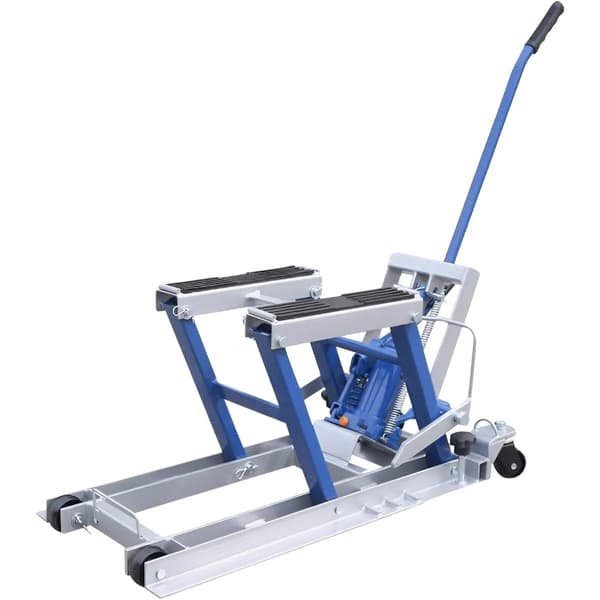 Moottoripyörän nostolava, hydraulinen toiminta, 680 kg kuormakapasiteetti,Sininen Hopea
