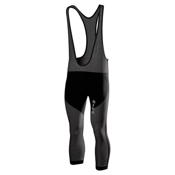 Sixs Activewear Pitkät Pyöräilyhousut Henkseleillä Musta S Mies