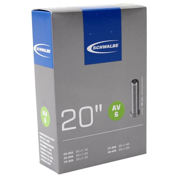 Schwalbe sisäputki - AV6 - 20 tuumaa x 1,10 - 1,50 - Automaattinen venttiili - 40 mm