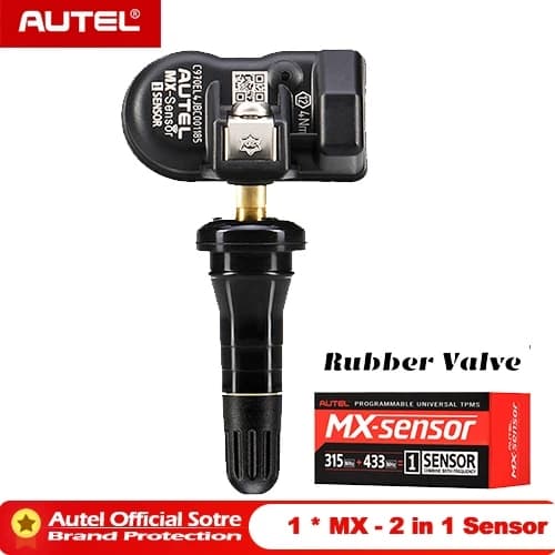 TPMS-sensor, 433MHz och 315MHz kompatibilitet, däcktrycksövervakningstestare, 1 x 2in1 aluminium ss