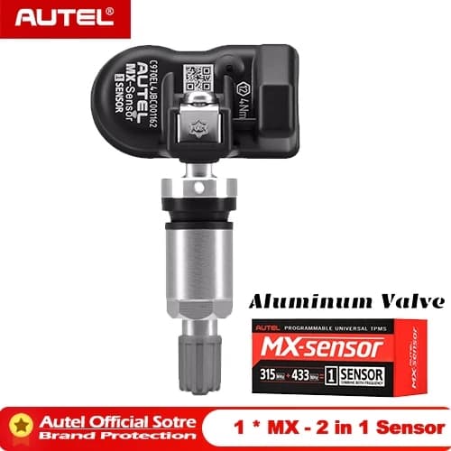 TPMS-sensor, 433MHz och 315MHz kompatibilitet, däcktrycksövervakningstestare, 1 x 2in1 aluminium ss