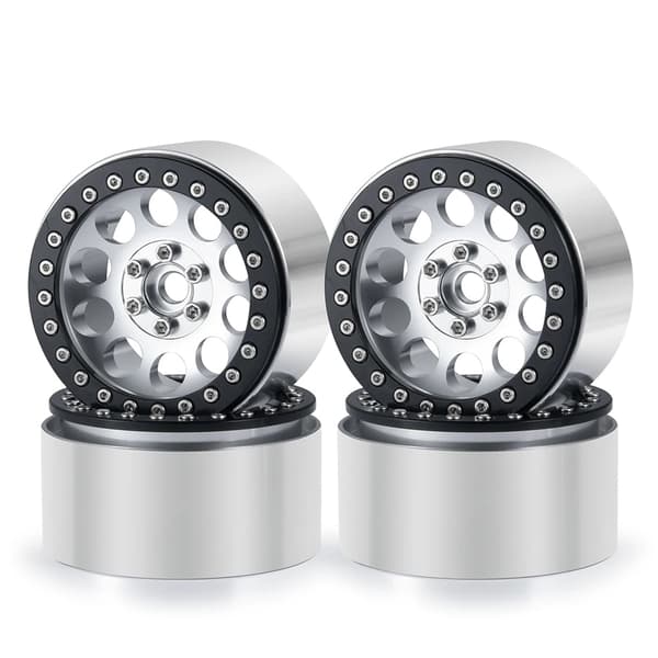 Aluminium Beadlock Fælge, 22 tommer Størrelse, Kompatibel med Axial Wraith 90048, Orange 4PCS