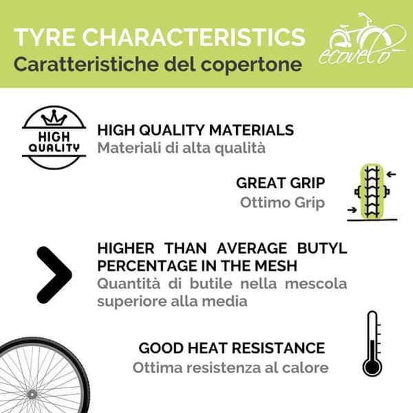 Ecovelò - EBC16NEE - Ecovelo 16 x 1,75 (47-305) för barncykel | Road Tires 2 Adult Unisex, Svart, One Size