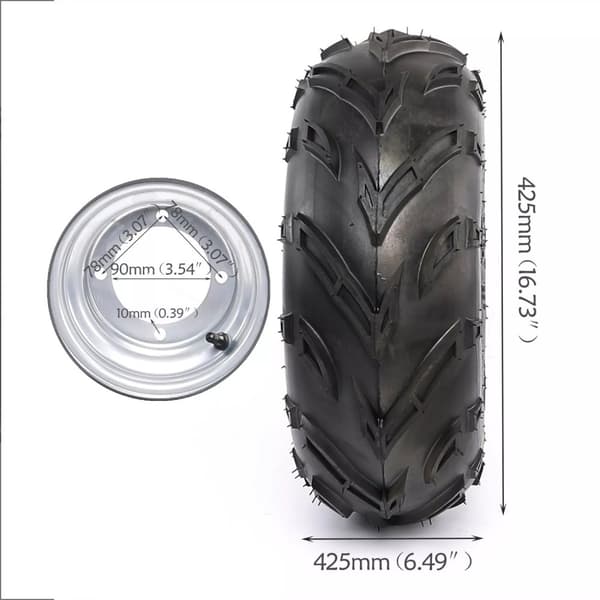 16x8-7 ATV-hjul Däck, Hållbar Nylonkonstruktion, Hög Belastningskapacitet, 4-Bults Design