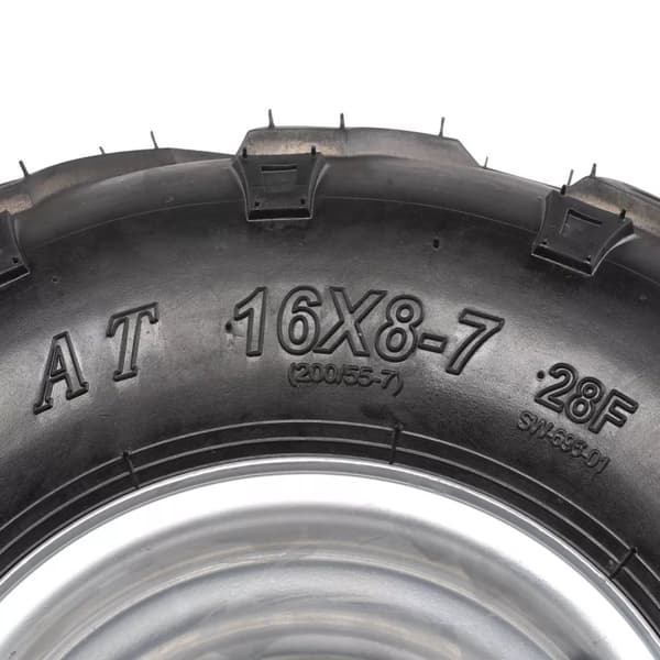 16x8-7 ATV-hjul Däck, Hållbar Nylonkonstruktion, Hög Belastningskapacitet, 4-Bults Design