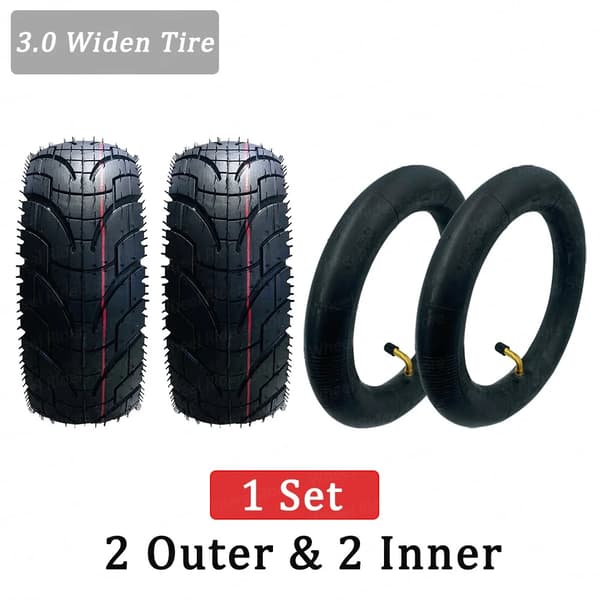 10-tums terrängdäck, 10 x 3,0 tum, hållbara innerslangar,1 Set Semi Däck