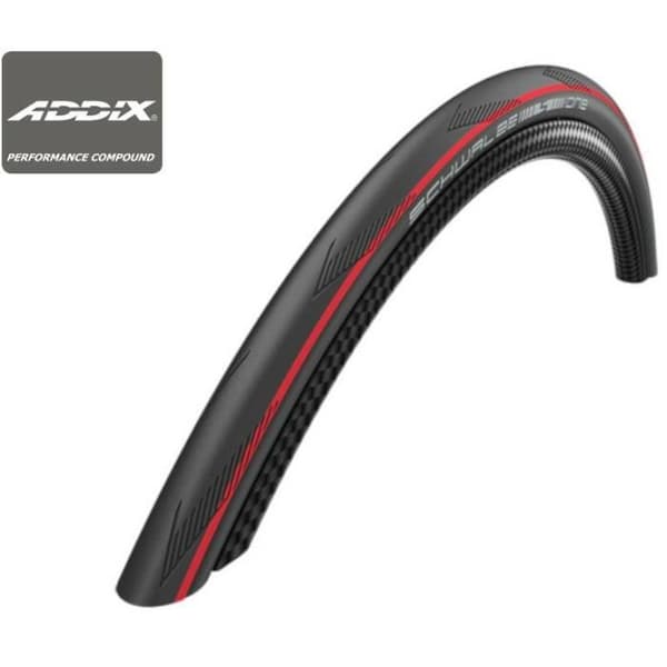 Schwalbe One HS462A landsvägscykeldäck - 700x25C (25-622) - Svart röd - Flexibel pärla